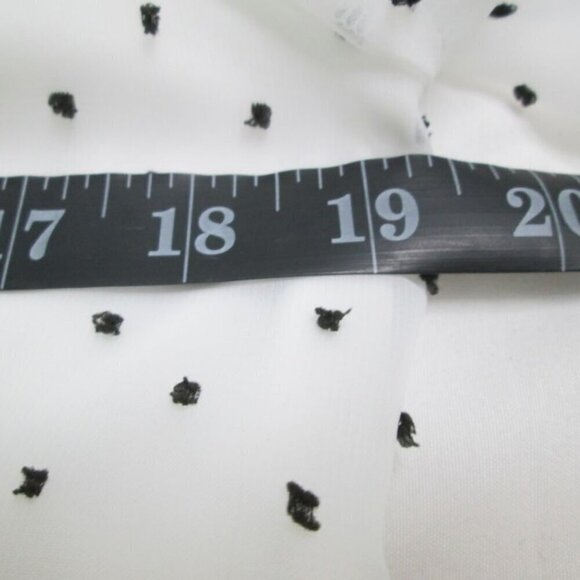 Beacon Apparel Peasant Long Sleeve V-Neck Blouse-White/Black-SP-NWT - Picture 11 of 16